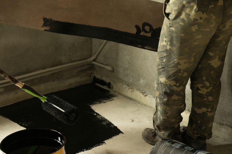 Waterproof coating on basement interior wall